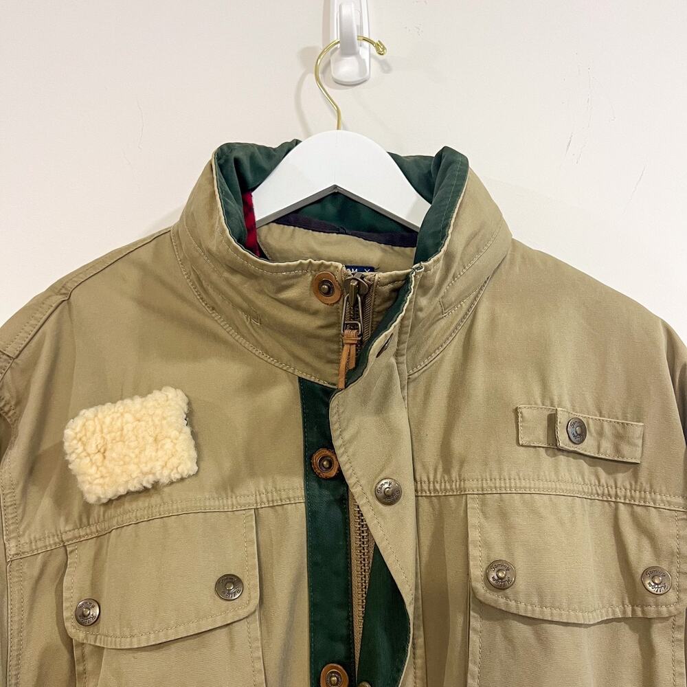 Vintage 90s Tommy Hilfiger Mens Size M Outdoor Hunting Parka Layer Jacket Khaki - Picture 3 of 16
